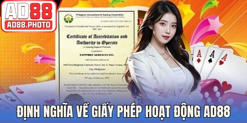 Định nghĩa chung về giấy phép hoạt động AD88